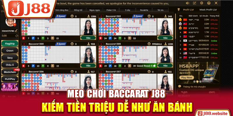 Mẹo Chơi Baccarat J88 Kiếm Tiền Triệu Dễ Như Ăn Bánh